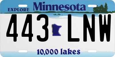 MN license plate 443LNW