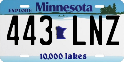 MN license plate 443LNZ