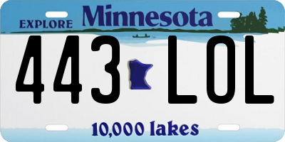 MN license plate 443LOL