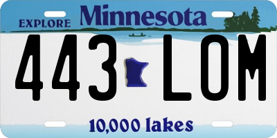 MN license plate 443LOM