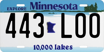 MN license plate 443LOO