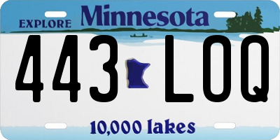MN license plate 443LOQ
