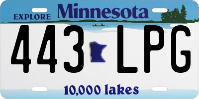 MN license plate 443LPG