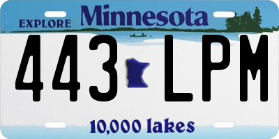 MN license plate 443LPM
