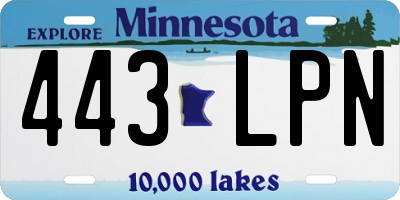 MN license plate 443LPN