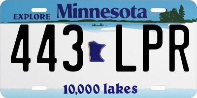 MN license plate 443LPR