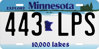 MN license plate 443LPS