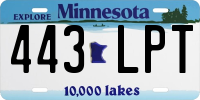 MN license plate 443LPT