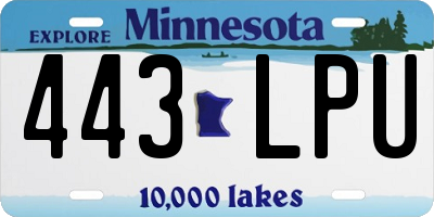 MN license plate 443LPU
