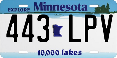 MN license plate 443LPV