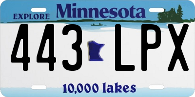 MN license plate 443LPX