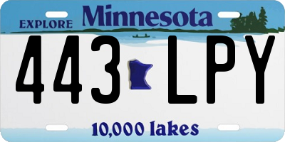 MN license plate 443LPY