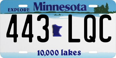MN license plate 443LQC