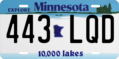 MN license plate 443LQD