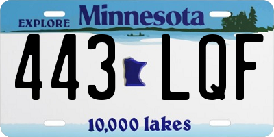 MN license plate 443LQF