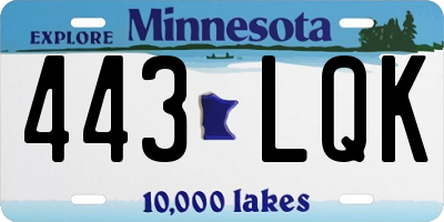 MN license plate 443LQK