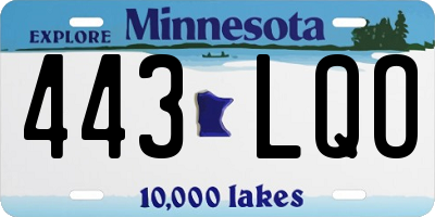 MN license plate 443LQO