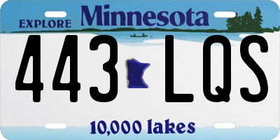 MN license plate 443LQS