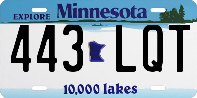 MN license plate 443LQT
