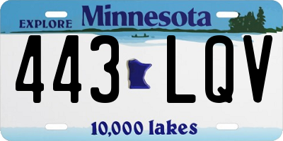 MN license plate 443LQV