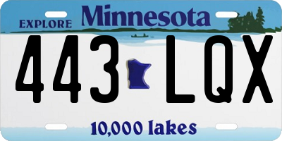 MN license plate 443LQX