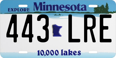 MN license plate 443LRE