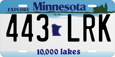 MN license plate 443LRK