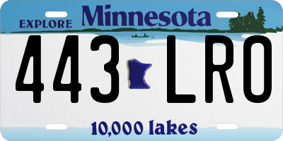MN license plate 443LRO