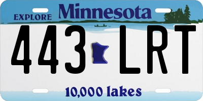 MN license plate 443LRT