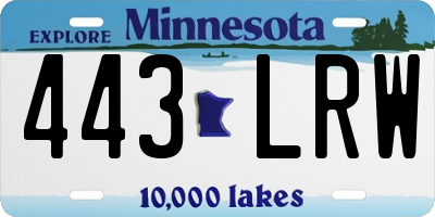 MN license plate 443LRW