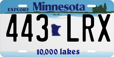 MN license plate 443LRX