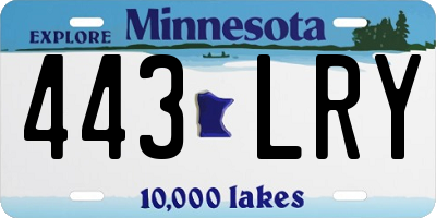 MN license plate 443LRY