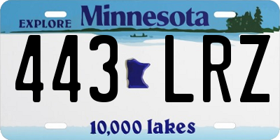 MN license plate 443LRZ