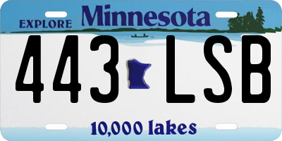 MN license plate 443LSB