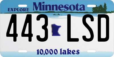 MN license plate 443LSD
