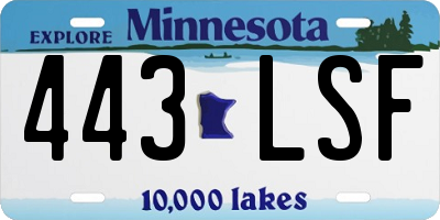 MN license plate 443LSF