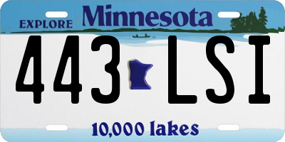 MN license plate 443LSI