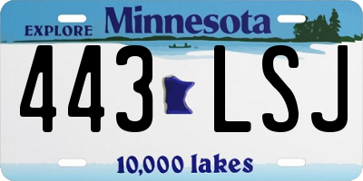 MN license plate 443LSJ