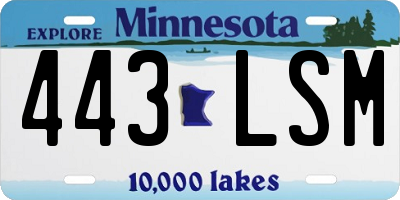 MN license plate 443LSM