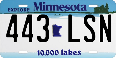 MN license plate 443LSN