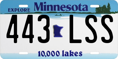 MN license plate 443LSS