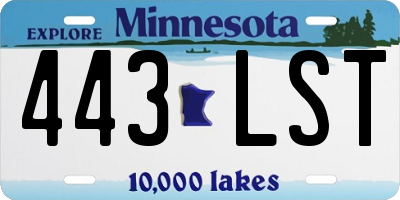 MN license plate 443LST