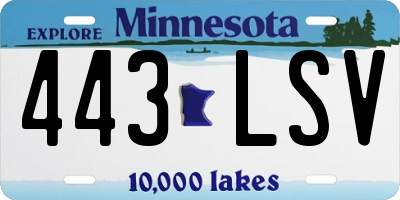 MN license plate 443LSV