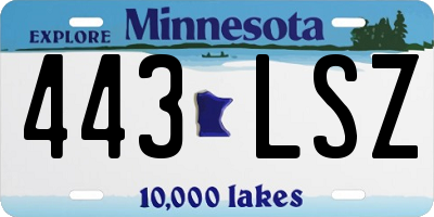 MN license plate 443LSZ