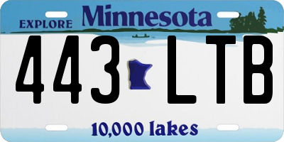 MN license plate 443LTB