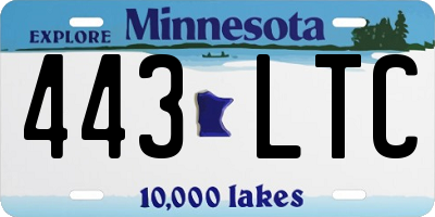 MN license plate 443LTC