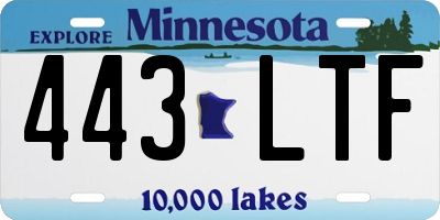 MN license plate 443LTF