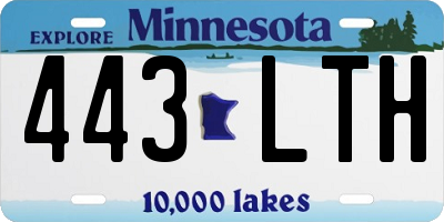 MN license plate 443LTH