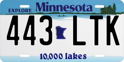 MN license plate 443LTK