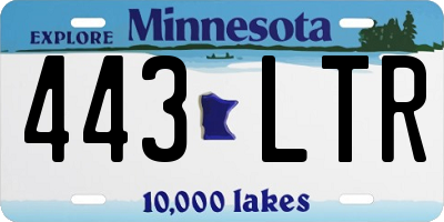 MN license plate 443LTR